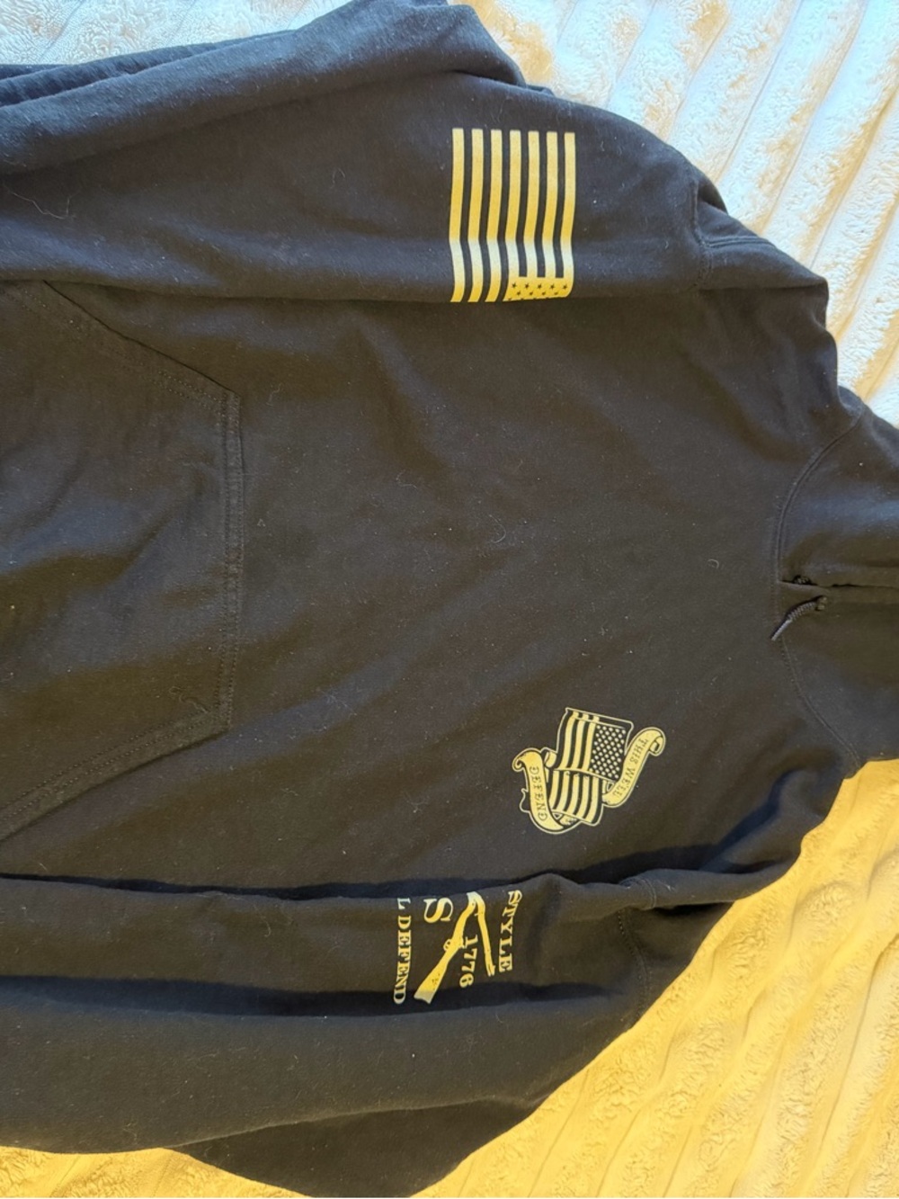 Grunt Style Black Hoodie with Gold Rifle Cross Graphic